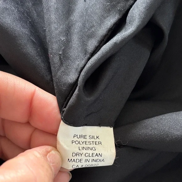 Vintage Silk Lori Ann Elegant Black and Gold Sequin Fringe Dress - Picture 10 of 14